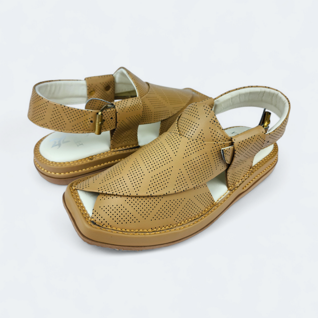 Kaptan Medicated Chappal Dotted Camal