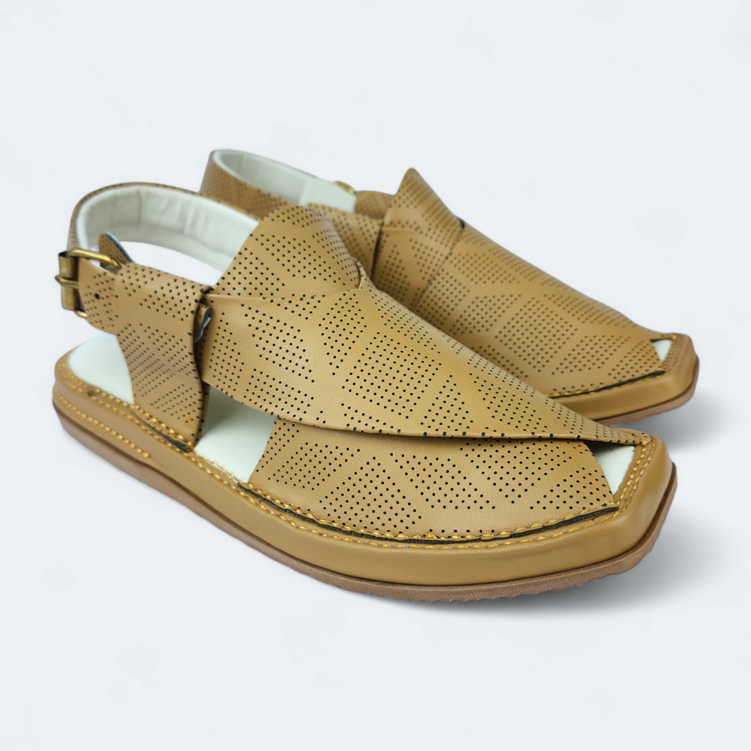 Kaptan Medicated Chappal Dotted Camal