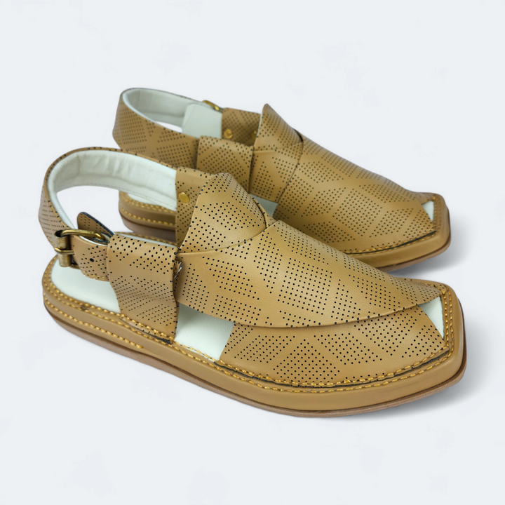 Kaptan Medicated Chappal Dotted Camal