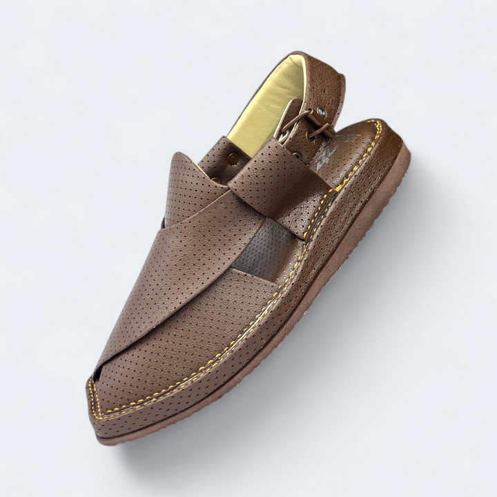 Medicated Kaptan Chappal Dotted Brown