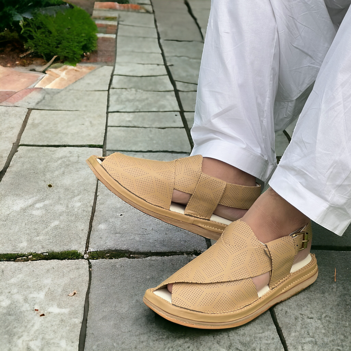 Kaptan Medicated Chappal Dotted Camal