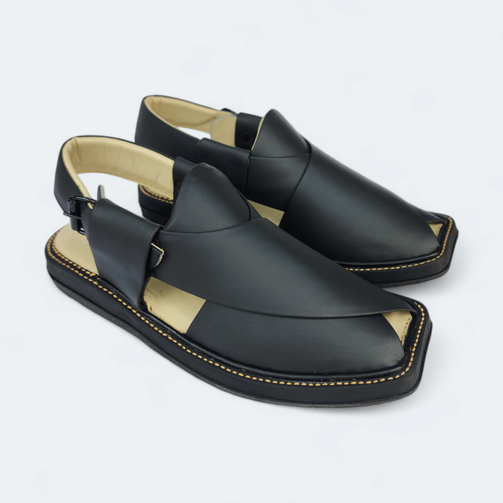 Kaptan Medicated Chappal Black
