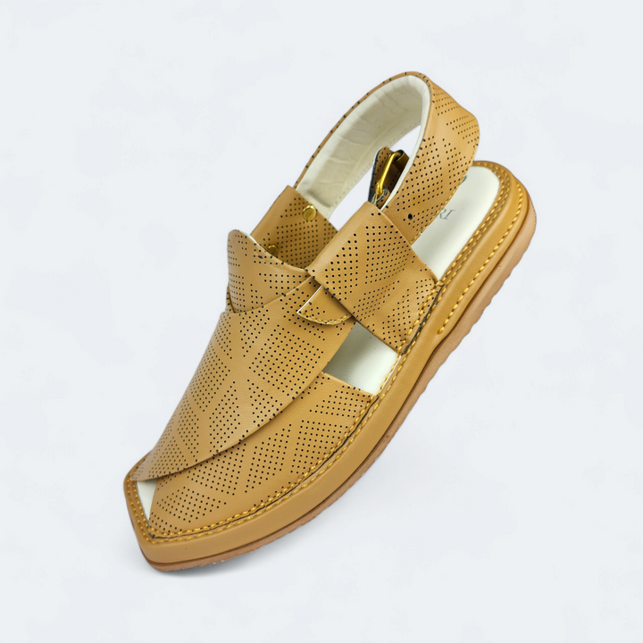 Kaptan Medicated Chappal Dotted Camal