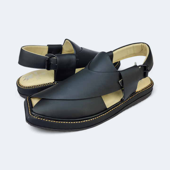 Kaptan Medicated Chappal Black