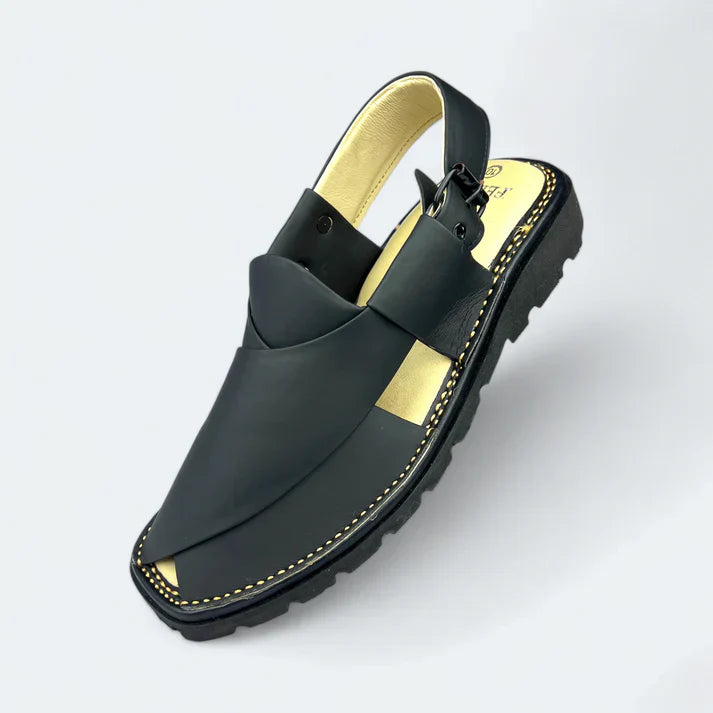 Kaptan Medicated Chappal Black