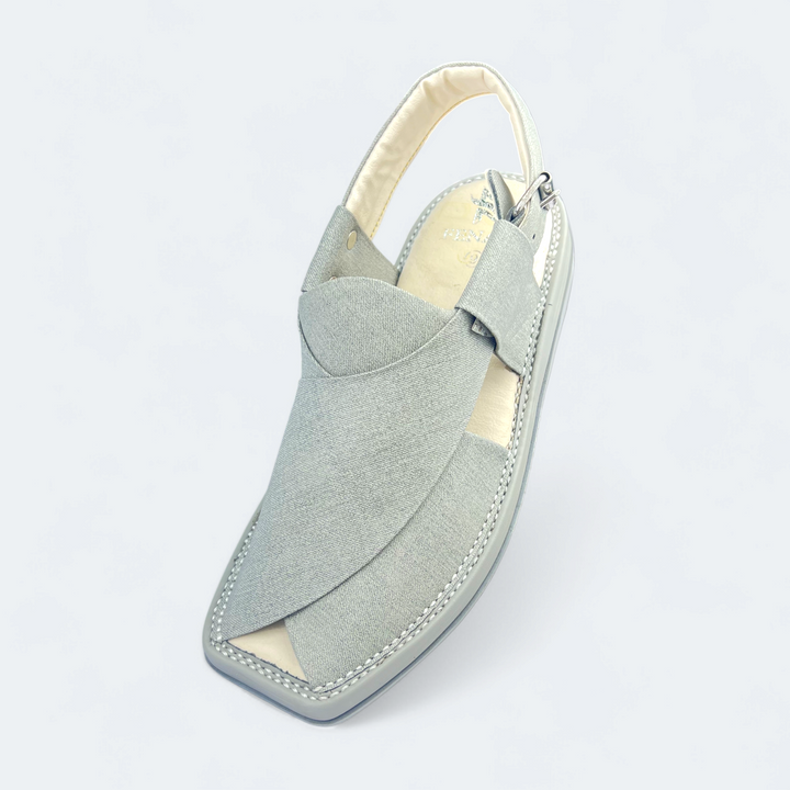 Kaptan Medicated Chappal White Fabric Texture