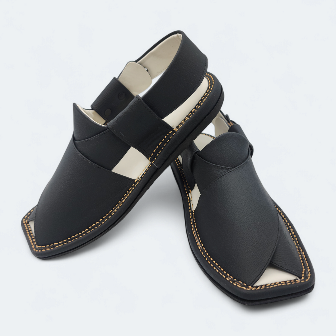 Kaptan Medicated Chappal Black