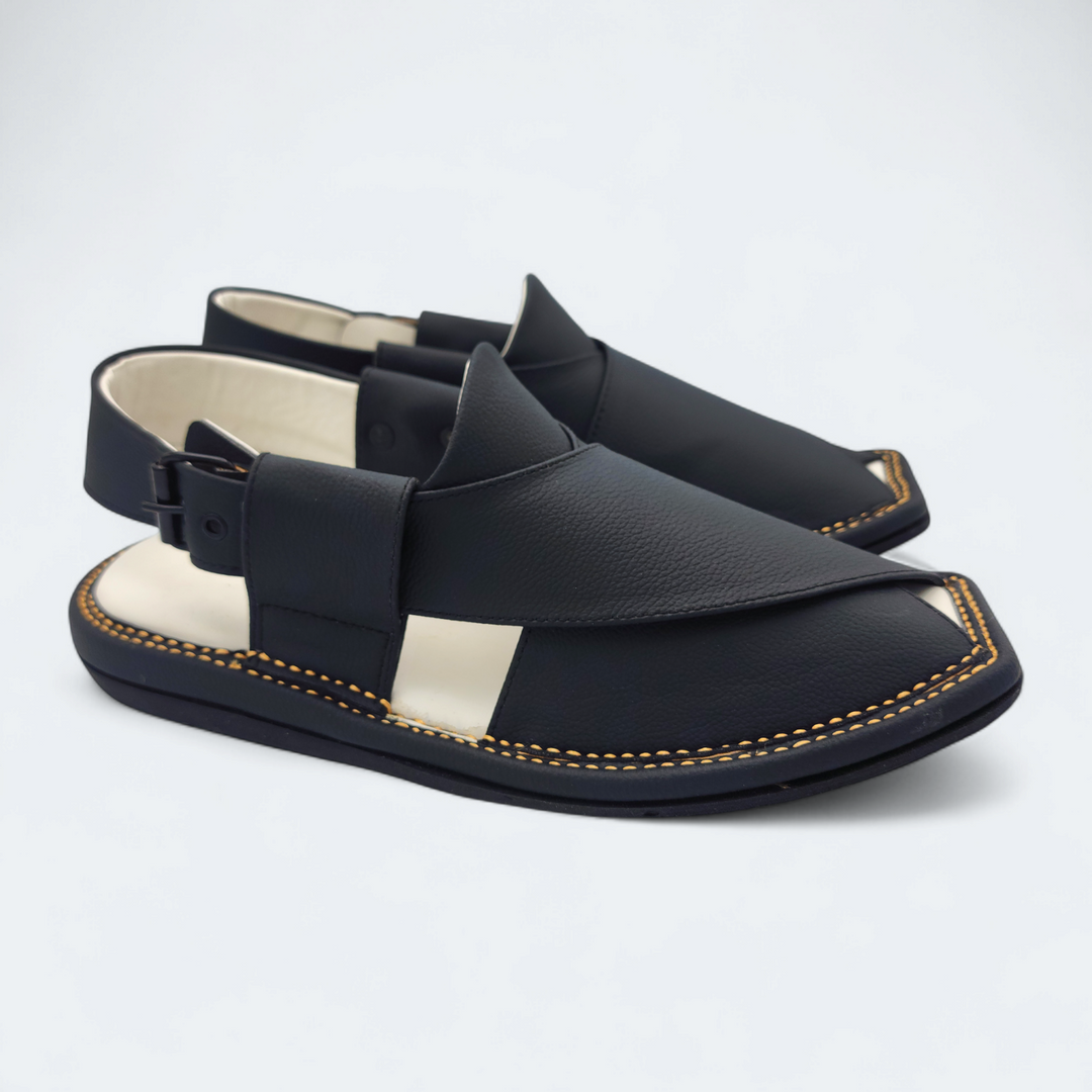 Kaptan Medicated Chappal Black