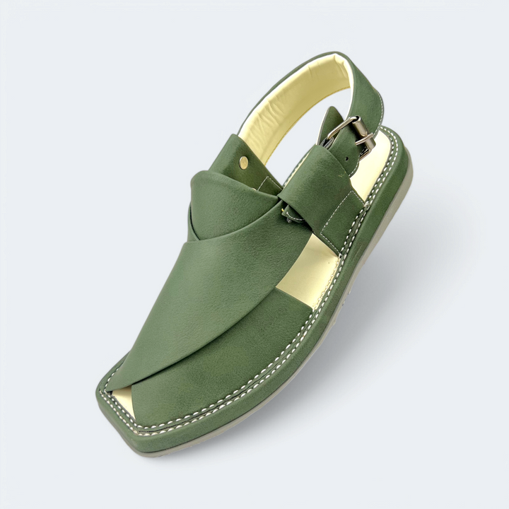 Kaptan Medicated Chappal Olive Green