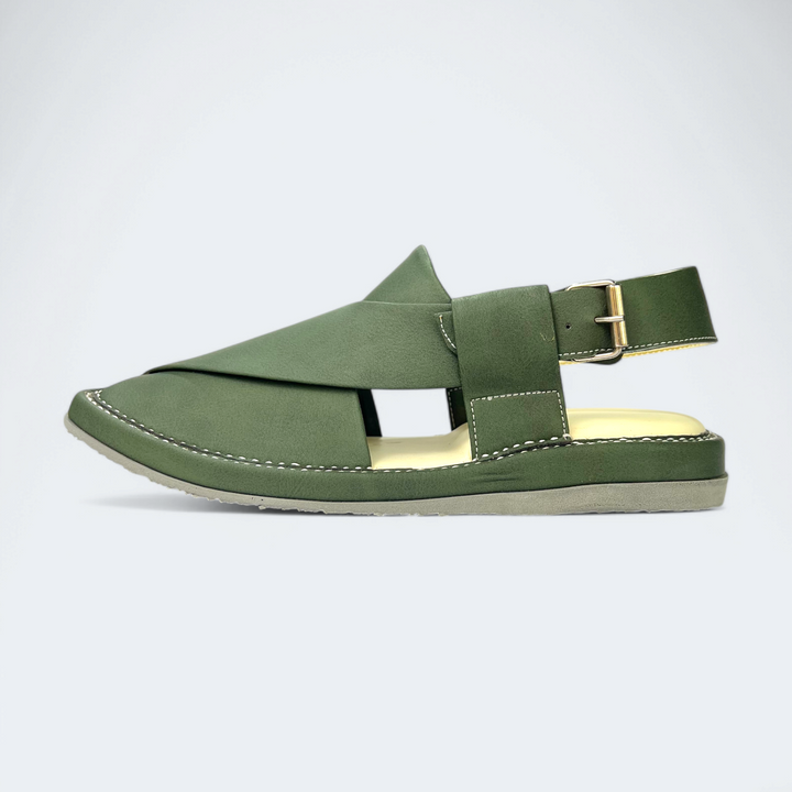 Kaptan Medicated Chappal Olive Green